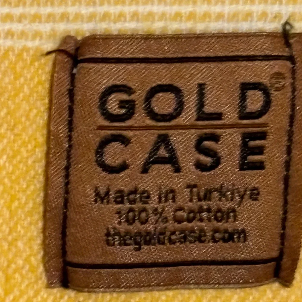 Gold Case Turkish Towel Unisex OS Mustard Yellow Striped Cotton Tassel Peshtemal